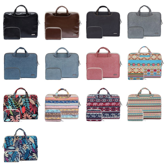 LiSEN LS-116 Simple Laptop Bag Business Laptop Liner Bag, Size: 13.3 inch(Canvas Colorful Leaves Blue) by LiSEN