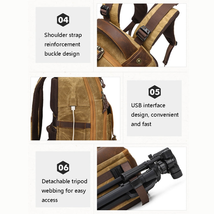 K813 Retro SLR Camera Bag Canvas Shoulder Computer Camera Bag(Grey) by bashfashion