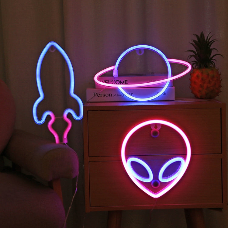LED Personalized Neon Decorative Light Modeling Light USB Battery Box Dual Purpose, Spec: Planet by bashfashion