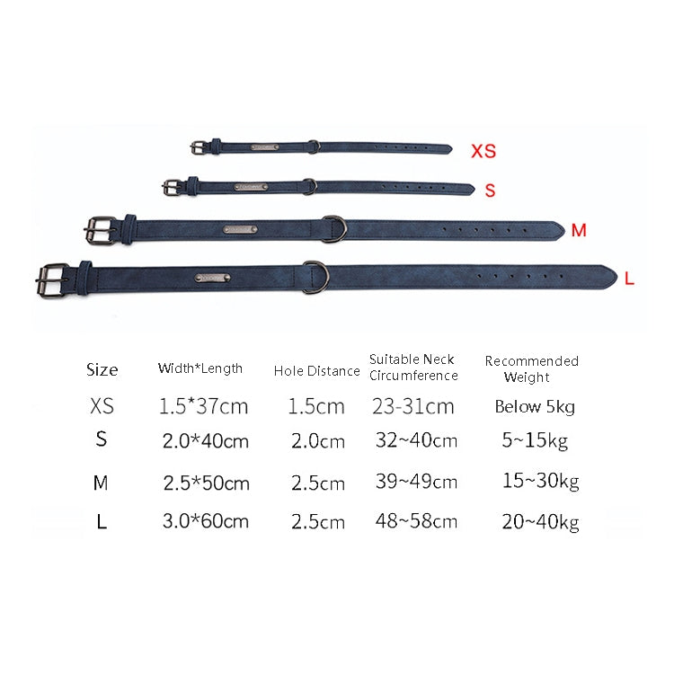 JINMAOHOU Dogs Double-Layer Leather Collar, Specification: L 59x3.2cm(Black) by JINMAOHOU