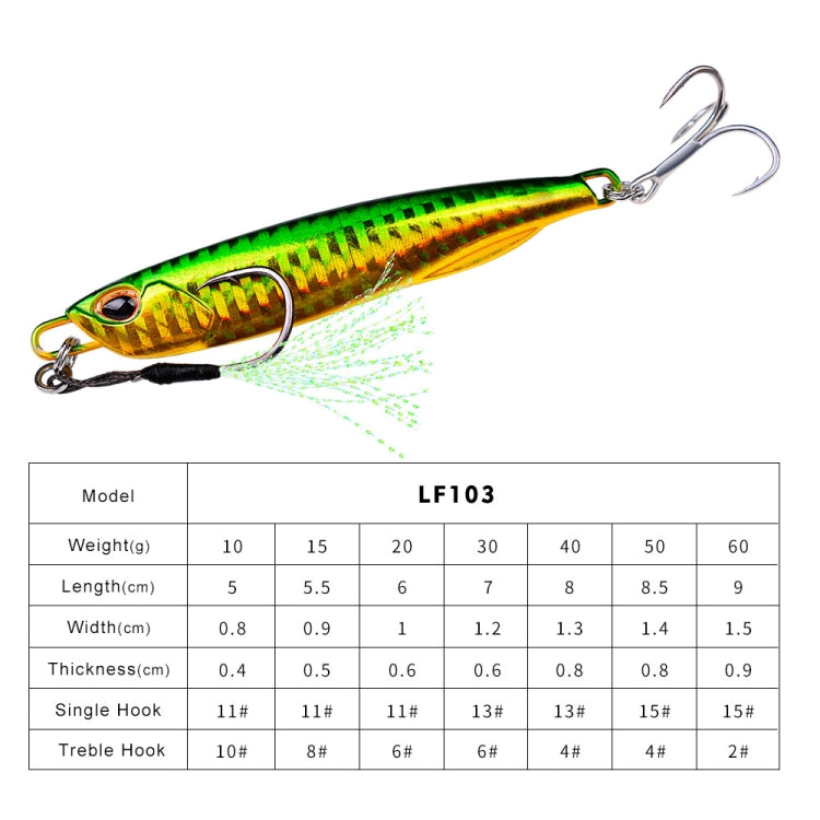 3 PCS PROBEROS LF103 Simulation Metal Sea Fishing Bait, Specification: 10g(F With Hook) by PROBEROS