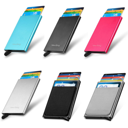 NEWBRING Metal Wallet Automatic Pop-up Anti-degaussing Card Holder, Colour: Black by NEWBRING