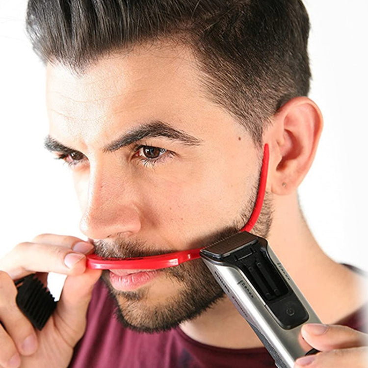 4 PCS Beard Styling Ruler Shaving Tools(Red) by bashfashion