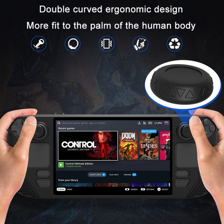 All-Inclusive Silicone Cover With Button Cap For Steam Deck(Black) by bashfashion