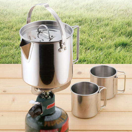 CW-307 Portable Stainless Steel Picnic Cooker Kettle Teapot Hanging Pot(Silver) by bashfashion