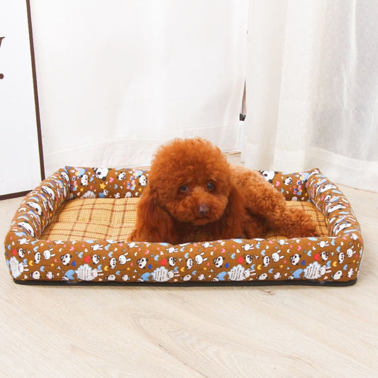 YD-XD03 Summer Pet Breathable Cooler Mat Pet Bed, Size: 40x30cm(Coffee Khaki) by bashfashion