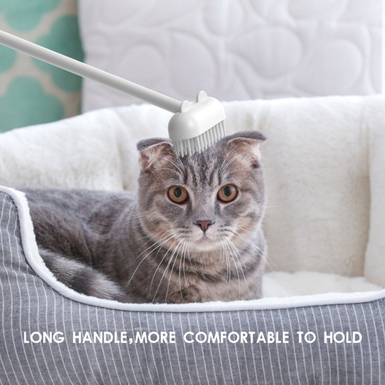 Pet Cat and Dog Supplies Long Handle Comb With Base(White) by bashfashion