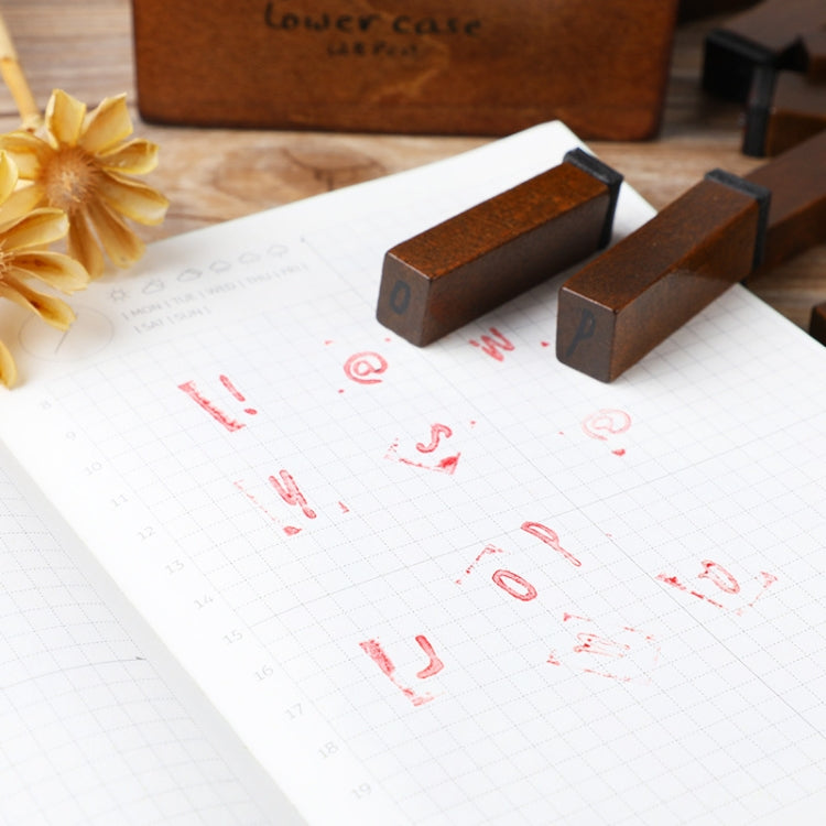 E13 28PCS/Set Vintage Wooden Alphabet and Number Diary Handbook DIY Stamps(Regular Capital) by bashfashion