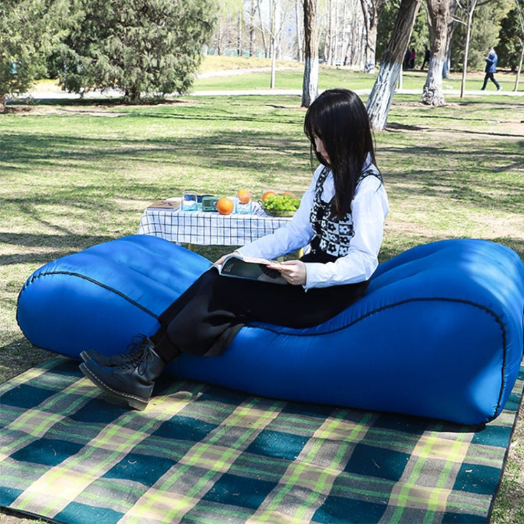 1832B Outdoor Portable One-Touch Automatic Inflatable Sofa Foldable Seat(Black) by bashfashion
