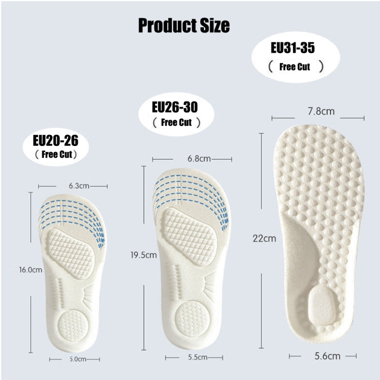 6pairs Children Foam Insoles Soft Breathable Cuttable Sports Insoles Basic Model(20-21) by bashfashion
