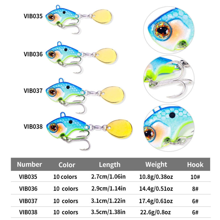 HENGJIA VIB035 Small Whirlwind Sequins Fake Bait Sinking Water VIB Lure, Size: 16g(2) by HENGJIA