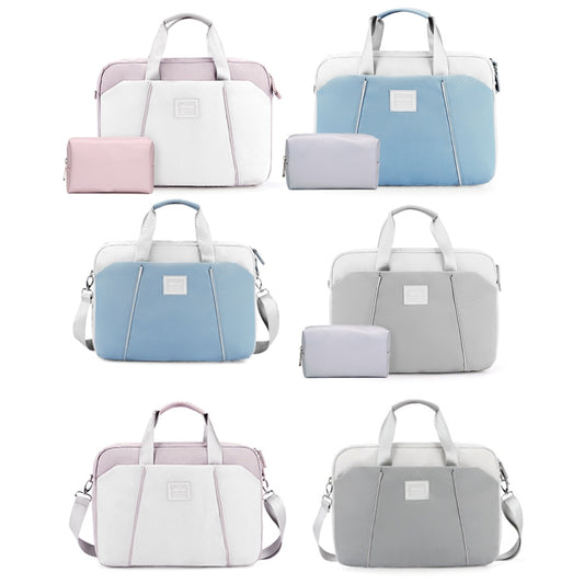 15.6 inch Computer Handheld Messenger Bag For Apple MacBook / Huawei / Xiaomi / Basne(Landscape tattoo light blue) by bashfashion