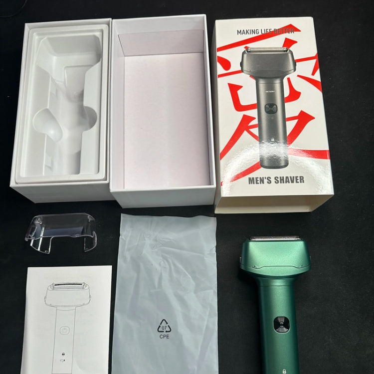 Men Reciprocating 3-Blade Rechargeable Shaver Washable Portable Beard Razor(Gray) by bashfashion