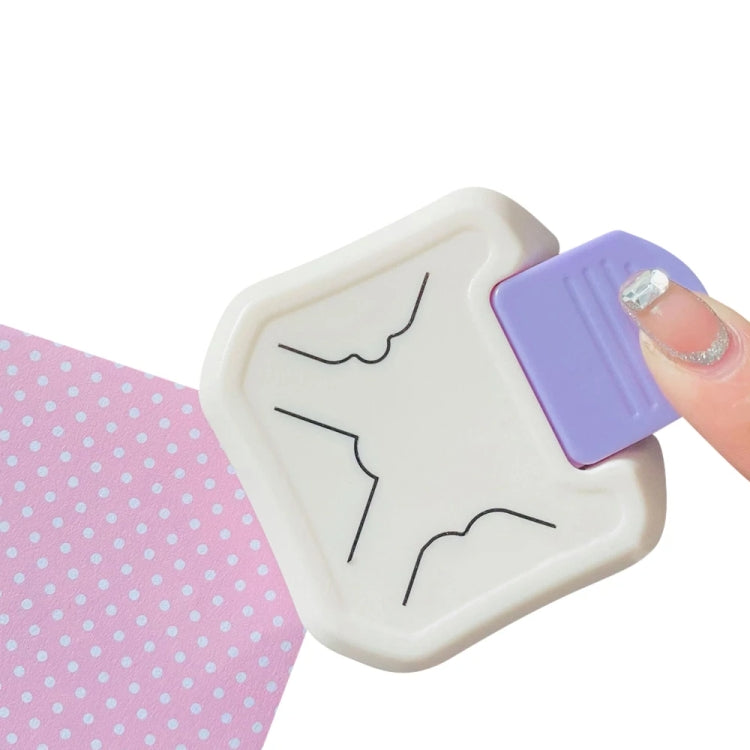 3 In 1 Fancy Corner Cutter Multi-angle Corner Cutter Chamfering Embosser, Style: Beauty Corner (Purple) by bashfashion