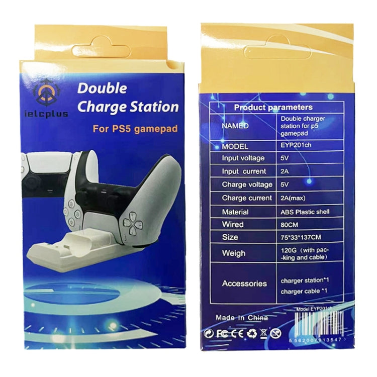 For PS5 Controller Dock Charger Gamepad Dual Port Quick Charger(Black) by bashfashion