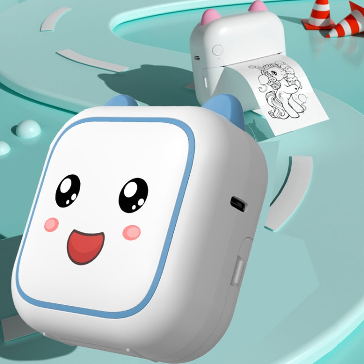 C26 Mini Portable Bluetooth Photo Label Thermal Printer, Spec: Blue+5 Paper+5 Stickers+3 Color Paper by Huawei