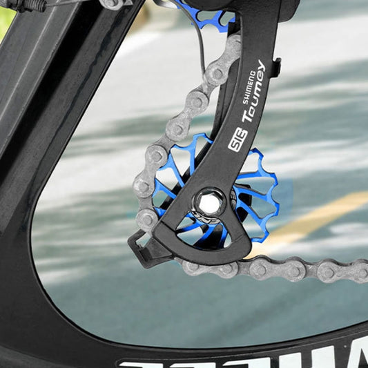 ENLEE Mountain Bicycle Rear Derailleur Guide Wheel Ceramic Bearing Tension Pulley, Size: 13T(Red) by ENLEE