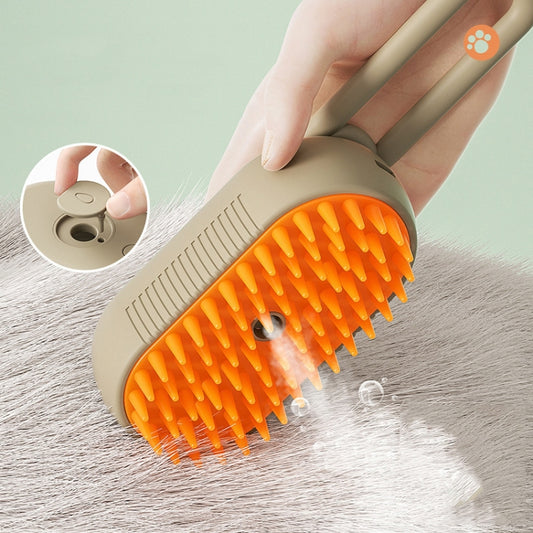 Pet Electric Spray Comb Rechargeable Cat Steamy Grooming Brush Cleaning Tool(Coffee) by bashfashion