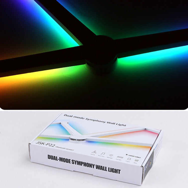 JSK-P22 5V Bluetooth RGB Stitching Light E-Sports Atmosphere Decorative Lamp, Style: 9 Sections+USB To DC Line(White) by bashfashion