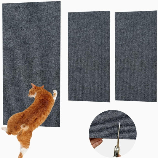 60 x 100cm Trimmable Self-Adhesive Cat Scratching Mat DIY Climbing Cat Scratcher(Black) by bashfashion