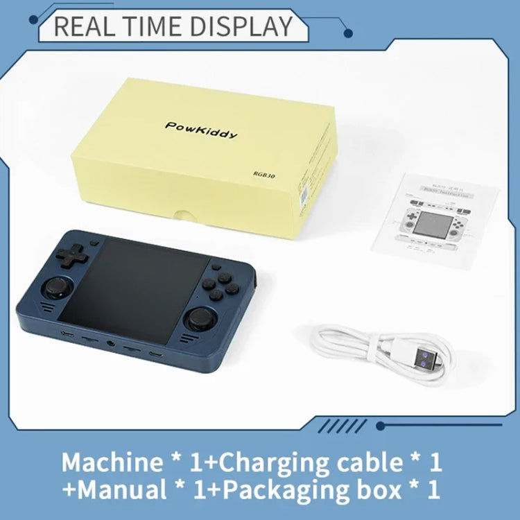 POWKIDDY RGB30 4 Inch IPS Screen Handheld Game Console Built In WIFI+Bluetooth 16GB+128GB(White) by POWKIDDY