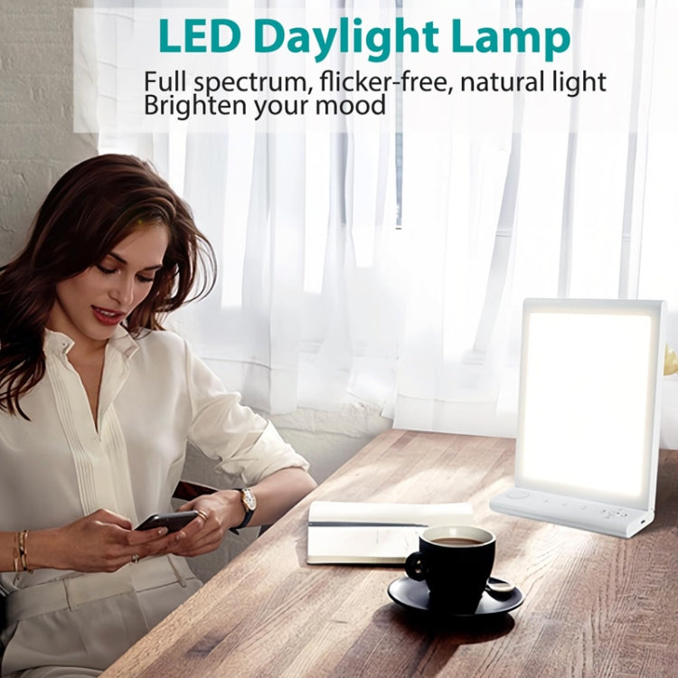 SAD White Noise Phototherapy Lamp Smart Emotional Night Light Music Decompression Therapy Light With Type-C Line+US Plug by bashfashion