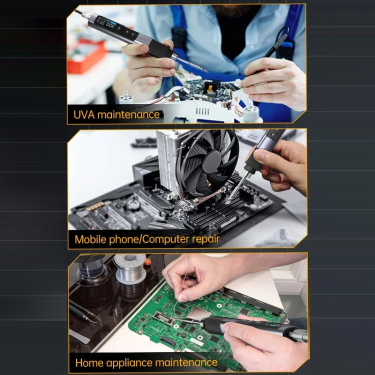 FNIRSI Portable Constant Temperature Soldering Iron Set, Model: HS-02A Standard-B Round Tip by FNIRSI