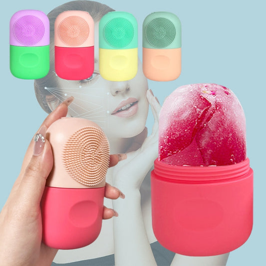 Beauty Capsule Tool Facial Massage Cleansing Silicone Compress Ice Compartment Mold(Yellow Green) by bashfashion
