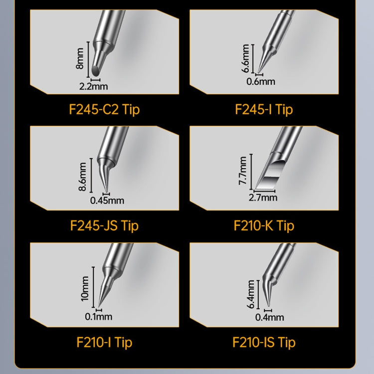 FNIRSI 200W Intelligent Constant Temperature Electric Soldering Iron Station, Set: US Plug F245 Upgrade 6 Heads by FNIRSI