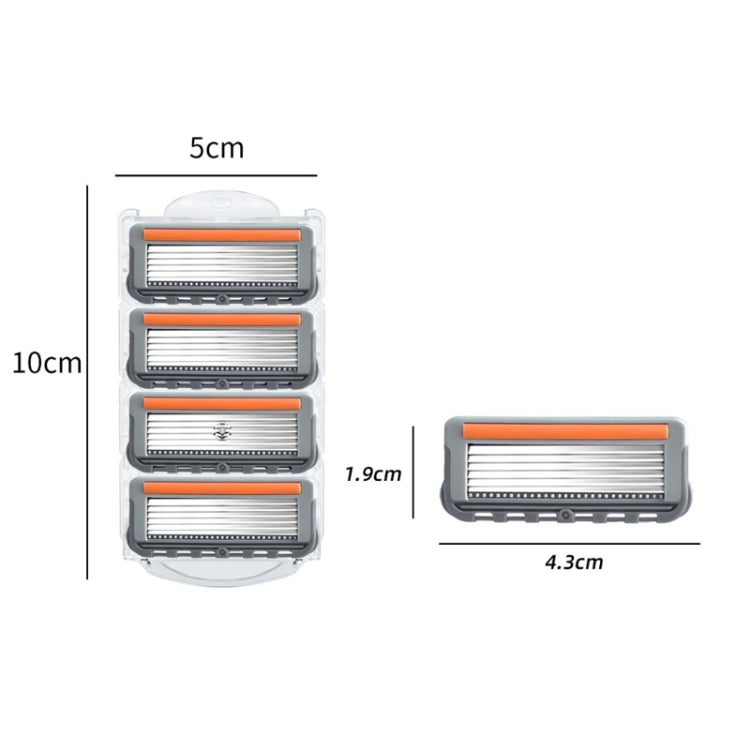 2pcs /Pack Six Blade OpenBack System Skin Razor Refills for Men by bashfashion