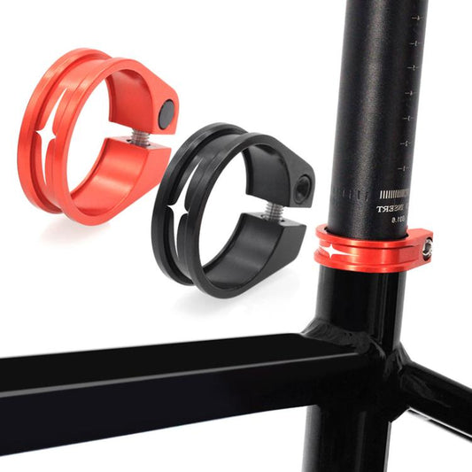 Mountain Road Bicycle Aluminum Locking Seatpost Clamps Seatpost Clamp Ring Fittings(34.9mm Red) by bashfashion