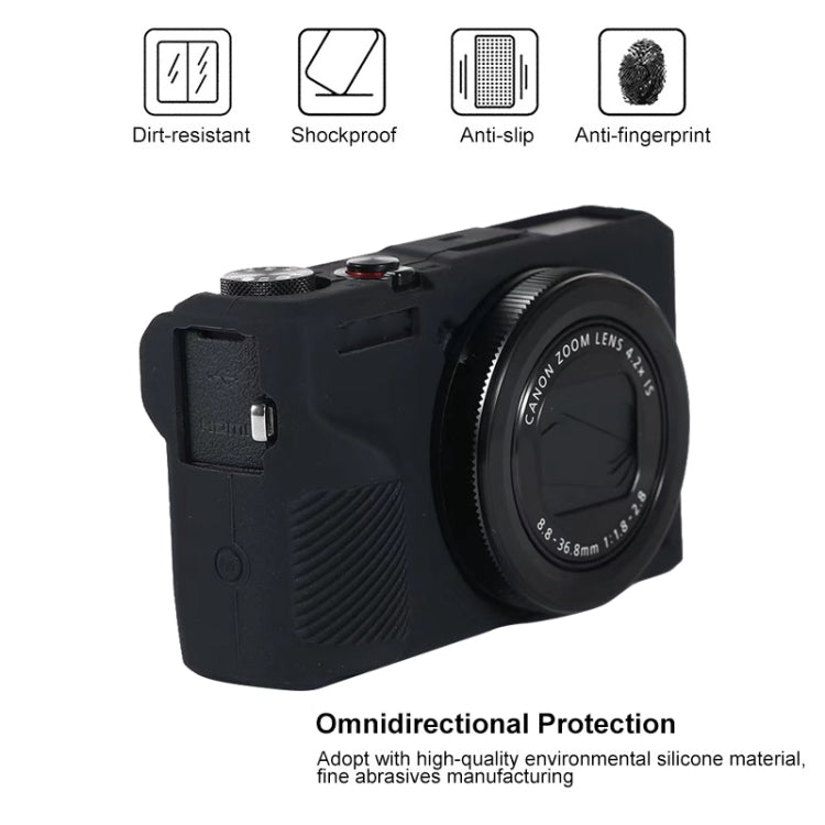 For Canon PowerShot G7 X Mark III / G7X III / G7X3 Soft Silicone Protective Case(Black) by bashfashion