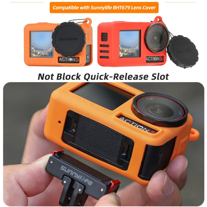 For DJI Osmo Action 5 Pro Sunnylife Silicone Protective Case Scratch-proof Camera Cover with Lanyard (Orange) by Sunnylife