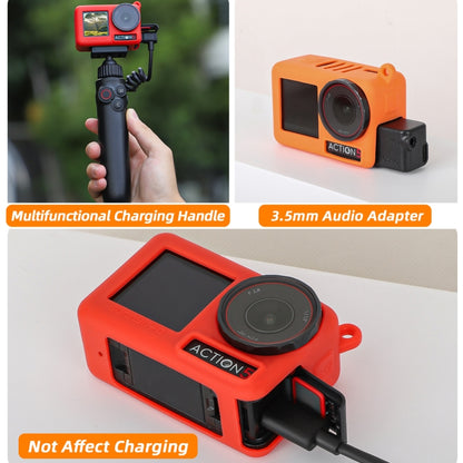 For DJI Osmo Action 5 Pro Sunnylife Silicone Protective Case Scratch-proof Camera Cover with Lanyard (Red) by Sunnylife