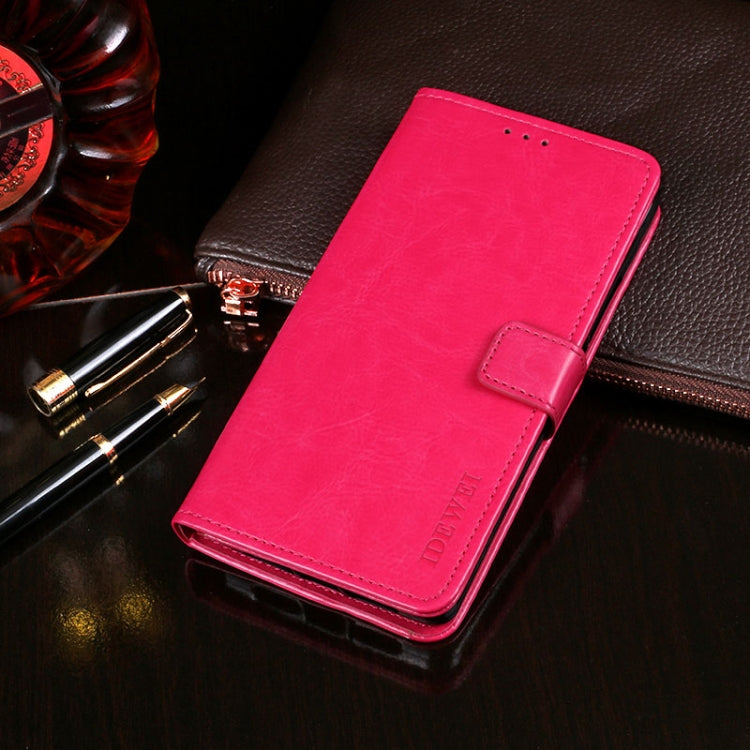 For Alcatel 1B 2020 idewei Crazy Horse Texture Horizontal Flip Leather Case with Holder & Card Slots & Wallet(Rose Red) by idewei