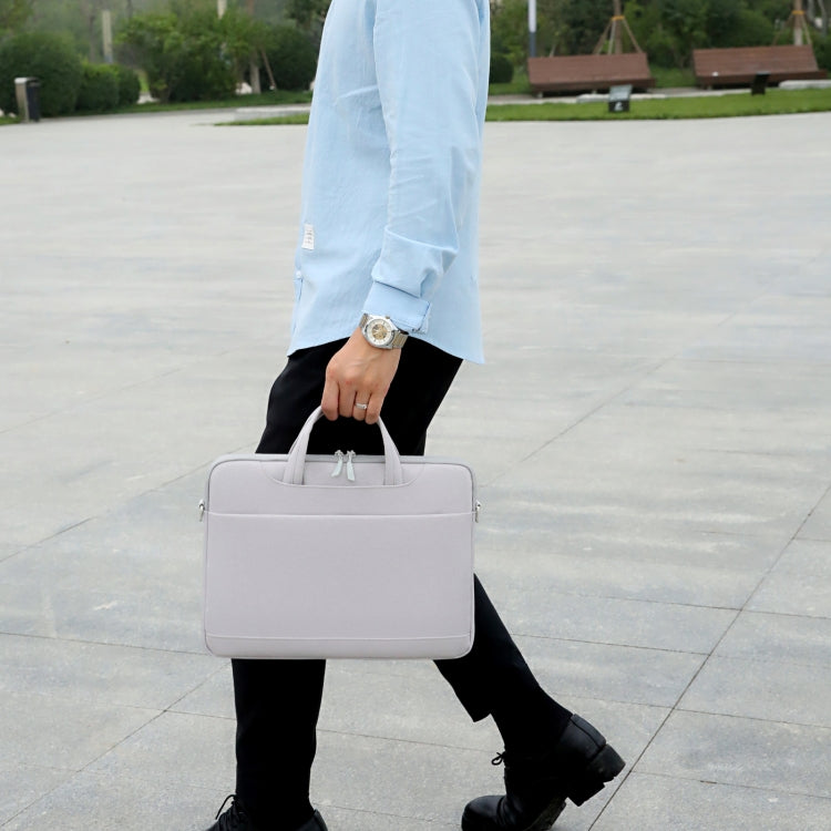For 15-15.6 inch Laptop Multi-function Laptop Single Shoulder Bag Handbag(Grey) by bashfashion