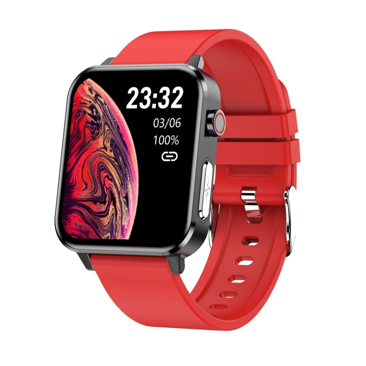 E86 1.7 inch TFT Color Screen IP68 Waterproof Smart Watch, Support Blood Oxygen Monitoring / Body Temperature Monitoring / AI Medical Diagnosis, Style: TPU Strap(Red) by bashfashion