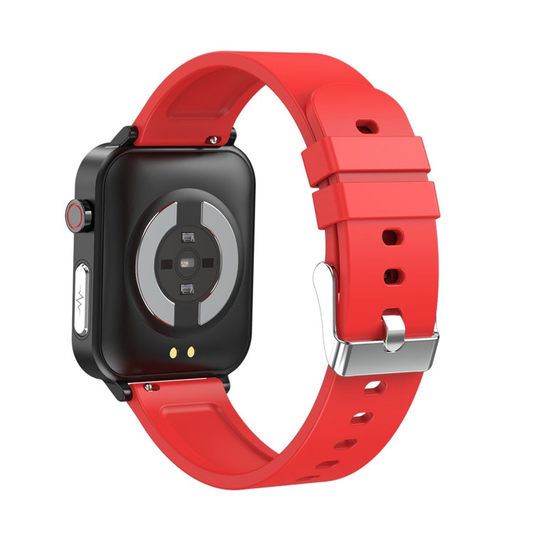 E86 1.7 inch TFT Color Screen IP68 Waterproof Smart Watch, Support Blood Oxygen Monitoring / Body Temperature Monitoring / AI Medical Diagnosis, Style: TPU Strap(Red) by bashfashion