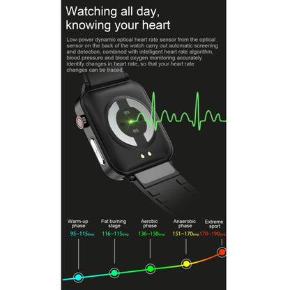 E86 1.7 inch TFT Color Screen IP68 Waterproof Smart Watch, Support Blood Oxygen Monitoring / Body Temperature Monitoring / AI Medical Diagnosis, Style: Leather Strap(Black) by bashfashion