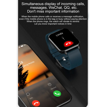 E86 1.7 inch TFT Color Screen IP68 Waterproof Smart Watch, Support Blood Oxygen Monitoring / Body Temperature Monitoring / AI Medical Diagnosis, Style: Leather Strap(Black) by bashfashion