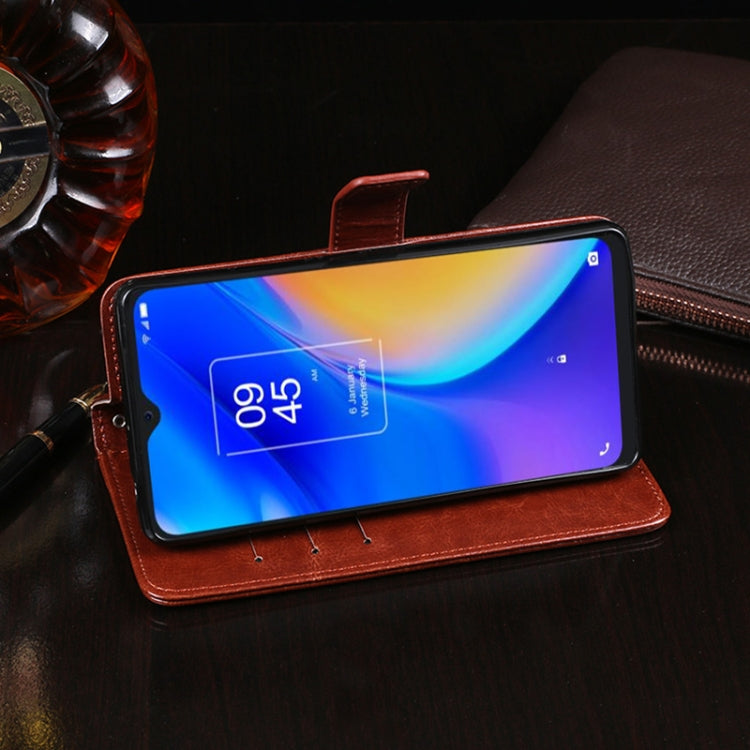 For TCL 20 SE idewei Crazy Horse Texture Horizontal Flip Leather Case with Holder & Card Slots & Wallet(Red) by idewei