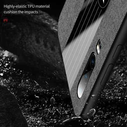 For Huawei P30 XINLI Stitching Cloth Textue Shockproof TPU Protective Case with Ring Holder(Blue) by XINLI