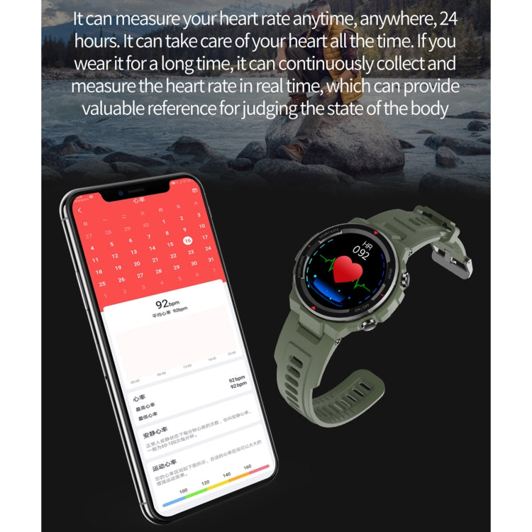 Q70C 1.28 inch TFT Touch Screen Bluetooth 5.0 IP67 Waterproof Smart Watch, Support Sleep Monitoring/Heart Rate Monitoring/Call Reminder/Multi-sports Mode(Army Green) by bashfashion