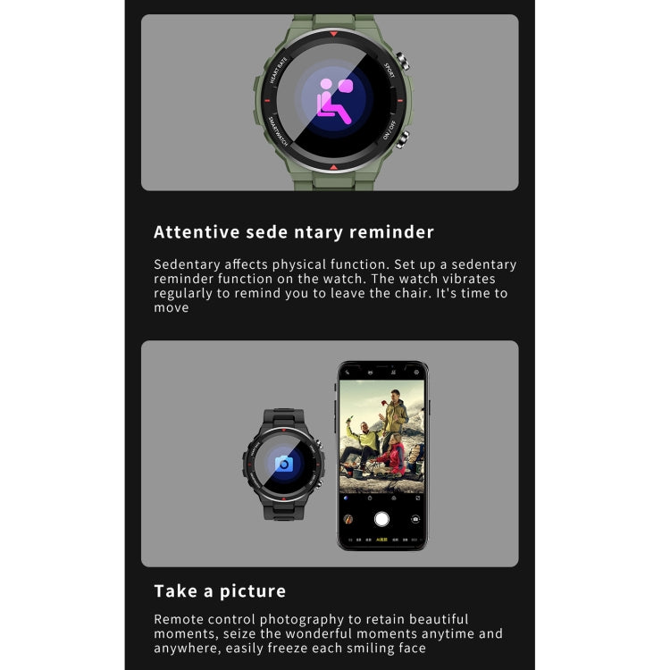 Q70C 1.28 inch TFT Touch Screen Bluetooth 5.0 IP67 Waterproof Smart Watch, Support Sleep Monitoring/Heart Rate Monitoring/Call Reminder/Multi-sports Mode(Army Green) by bashfashion