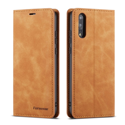 For Huawei P20 Forwenw Dream Series Oil Edge Strong Magnetism Horizontal Flip Leather Case with Holder & Card Slots & Wallet & Photo Frame(Brown) by Forwenw