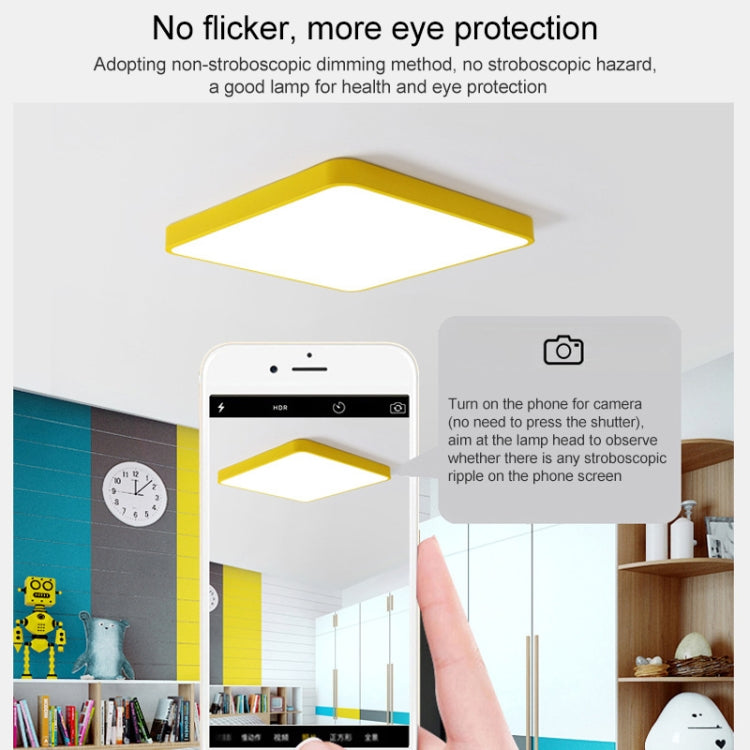 Macaron LED Square Ceiling Lamp, Stepless Dimming, Size:30cm(Yellow) by bashfashion