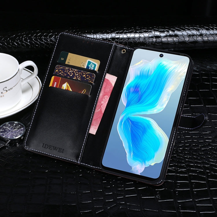 For Tecno Camon 18 idewei Crocodile Texture Horizontal Flip Phone Leather Phone Case(Black) by idewei