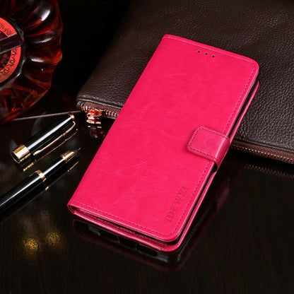 For Cubot P30 idewei Crazy Horse Texture Horizontal Flip Leather Case with Holder & Card Slots & Wallet(Rose Red) by idewei