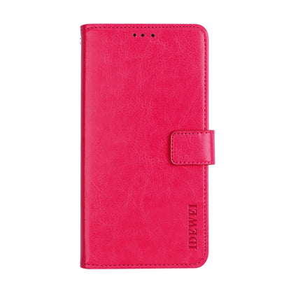 For Cubot P30 idewei Crazy Horse Texture Horizontal Flip Leather Case with Holder & Card Slots & Wallet(Rose Red) by idewei