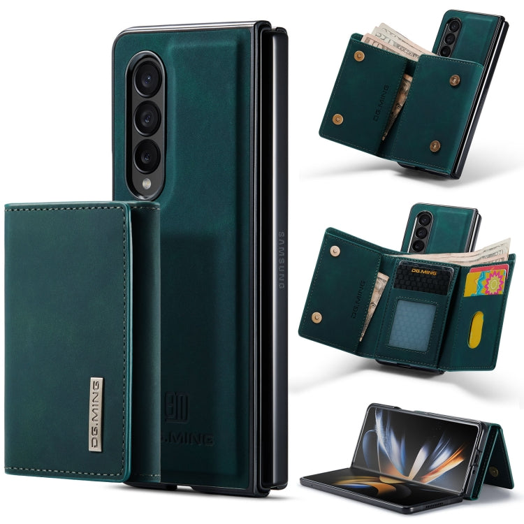 For Samsung Galaxy Z Fold3 5G DG.MING M1 Series 3-Fold Multi Card Wallet Phone Case(Green) by DG.MING